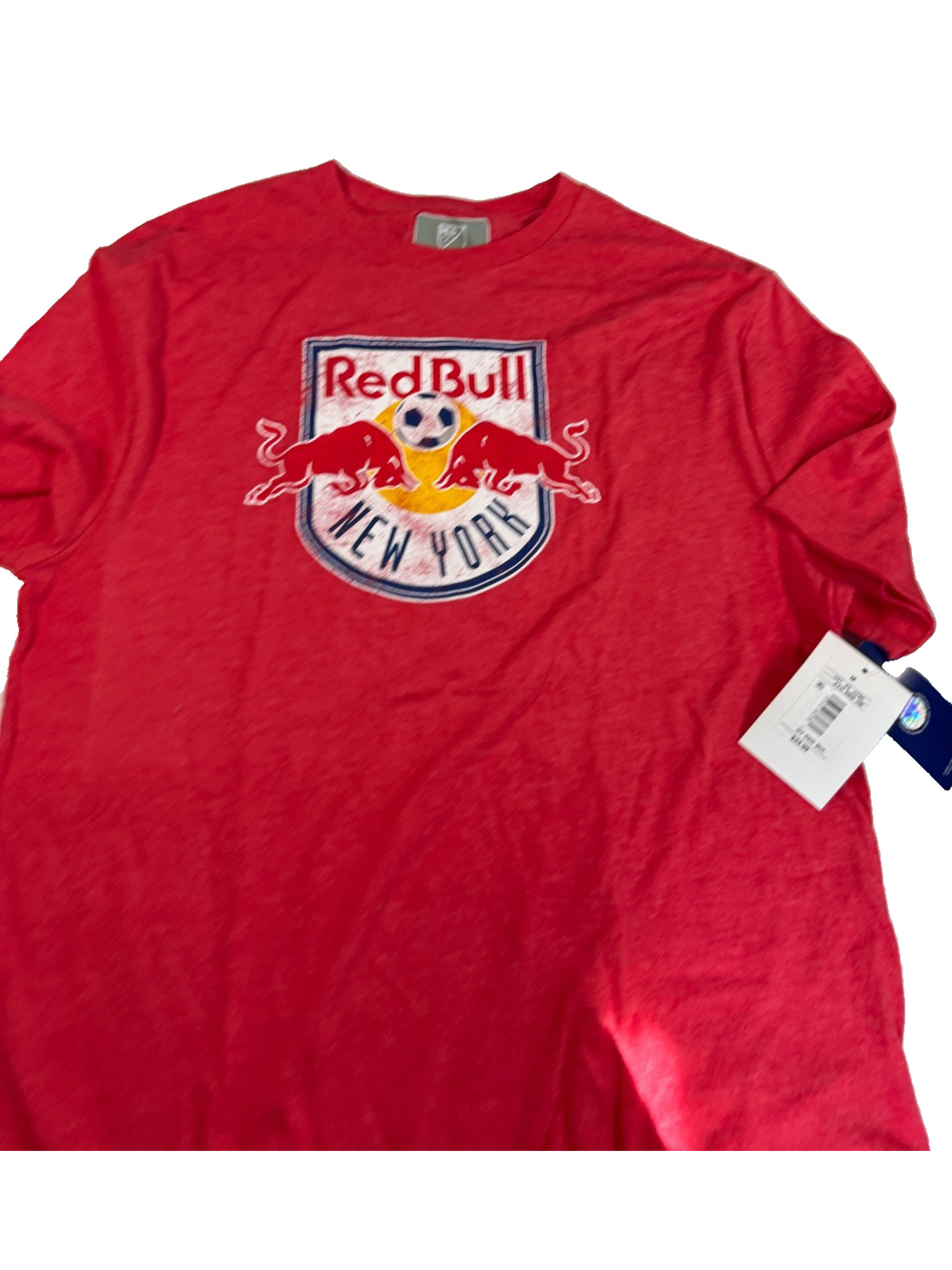 MLS New York Red Bulls Men's Short Sleeve Triblend Chest Logo T-Shirt M Red